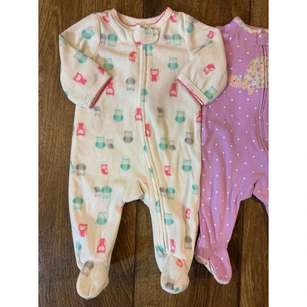 Carters Girl Sleepers 3 Months Lot Zipper Rompers Outfits Sleep‎ N Plays Pajamas